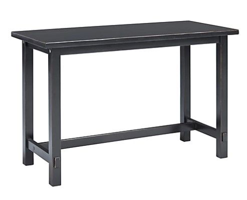 Photo 1 of (STOCK PIC INACCURATELY REFLECTS ACTUAL PRODUCT; DAMAGED TABLE) 52" x 27" wooden mesa distressed writing desk in black 