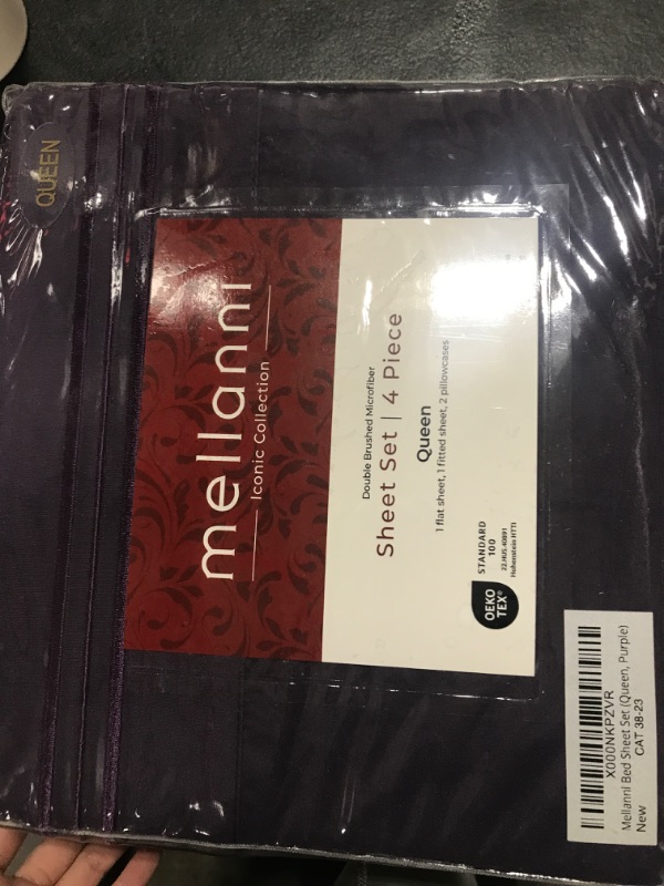 Photo 2 of Mellanni Queen Sheets Set - 4 PC Iconic Collection Bedding Sheets & Pillowcases - Hotel Luxury, Extra Soft, Cooling Bed Sheets - for Women, Men, Kids & Teens (Queen, Purple)