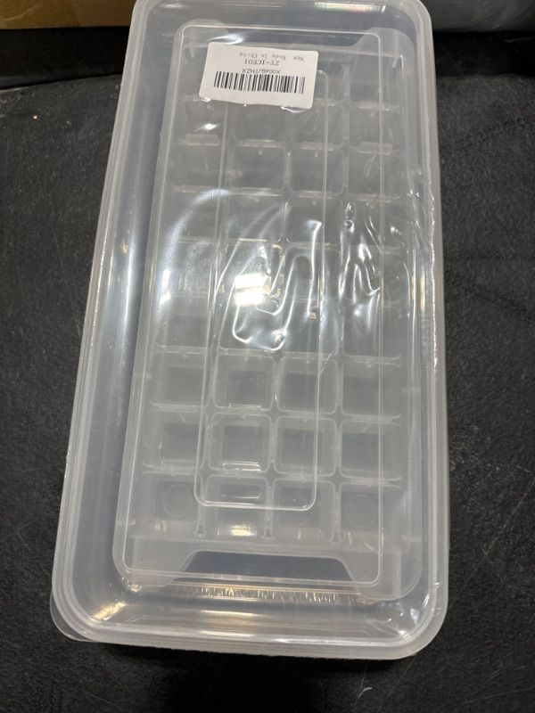 Photo 1 of TROUSKAIG Ice Cube Tray, Ice Cube Trays for Freezer,Stackable Ice Trays for Freezer with Lid and Bin, 2 Pack Durable Nugget Ice Tray,Easy-Release old fashioned Ice Cube Mold for drinks Cocktail Coffee