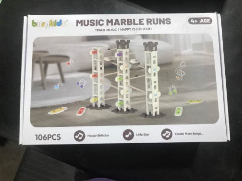 Photo 3 of Music Marble Run with Music Pillars- Marble Maze Track Race Set, Construction Building Blocks Toys with 23 Marbles & Storage Bag, STEM Learning Toy Gifts for Boys and Girls Age 4 5 6 7 8 9+