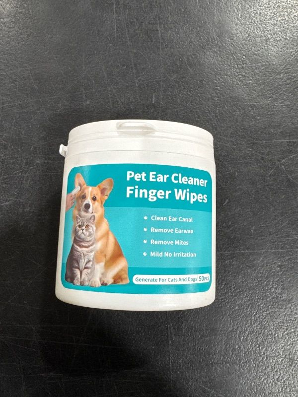 Photo 2 of Vostuve Dog Ear Wipes Finger, Ear Finger Wipes for Dogs & Cats, Ear Cleaner Finger Wipes for Ear Wax, Debris, Deodorizes, Relieve Ear Itching & Inflammation, Natural Pet Ear Wipe for Dog, 50 Count