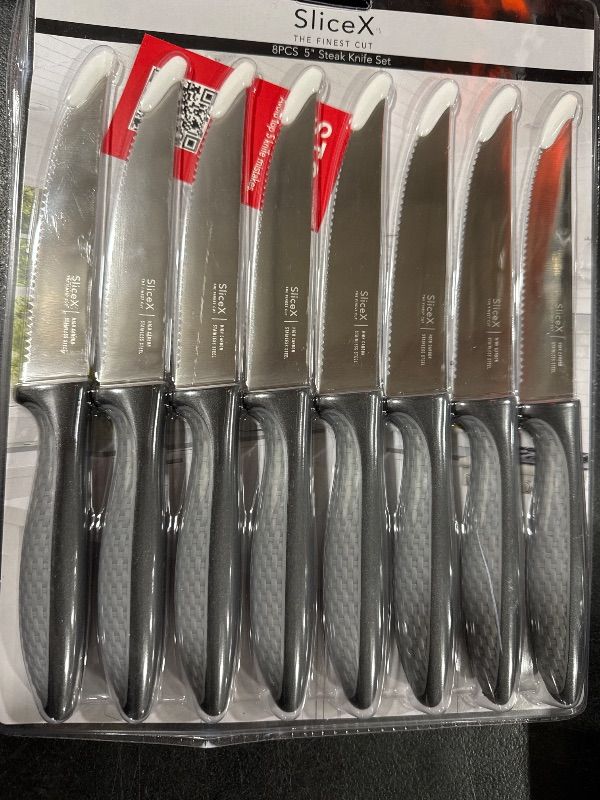 Photo 2 of Bright Hobby Steak Knives - 5 Inches Steak Knives Set of 8 | Razor Sharp Stainless Steel Steak Knife Set for Steak | Serrated Steak Knives for Kitchen | Quality Steak Knifes