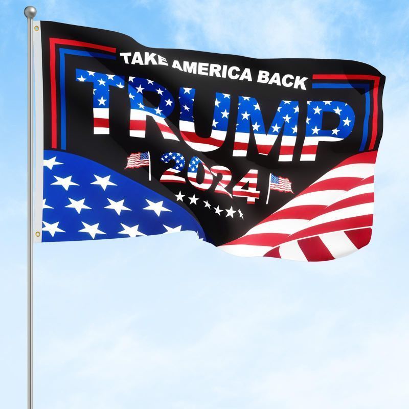 Photo 1 of Trump 2024 Flag 3x5, Trump Flag Outdoor, Trump Vance 2024 Flag, Trump Flags with 2 Brass Grommets, MAKE AMERICA GREAT AGAIN flag, Trump Merchandise Used at Events, Flag for Indoor Outdoor (USA Color)