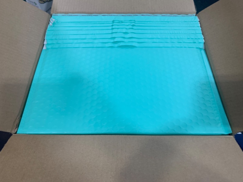 Photo 2 of DGSLTENV 13x10" Side-Opening Teal Bubble Mailers (27-Pack)