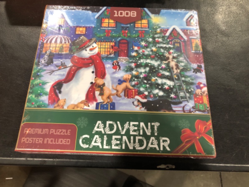 Photo 2 of Advent Calendar Snowman Puzzle 2024 - Christmas Calendar Countdown Snowman Jigsaw Puzzle Advent Calendar Christmas Tree Puzzle 24 Day Countdown Christmas New Year's Gift for Boys and Girls