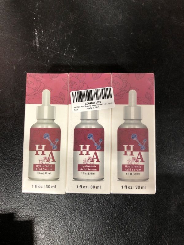 Photo 1 of ABOTE 2.3% Hyaluronic Acid Serum for Face with 5% Rosa Rugosa Flower Water Moisturize Smoothes Wrinkles (3 Pack 1fl.oz | 30ml)