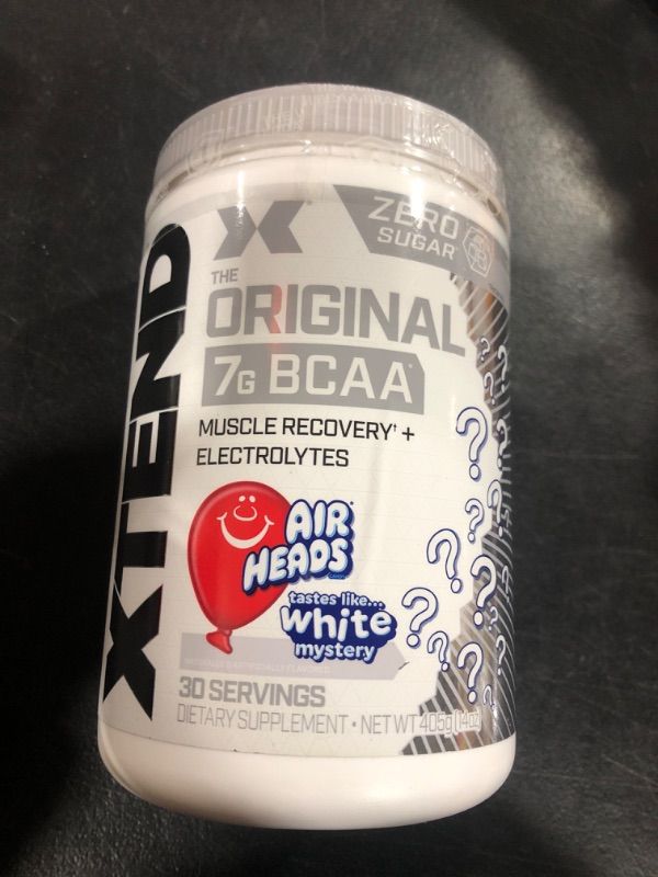 Photo 2 of XTEND Original BCAA Powder Airheads White Mystery | ZERO CARB, ZERO SUGAR - Post Workout Muscle Recovery Drink with Amino Acids - 7g BCAAs for Men & Women | 30 Servings