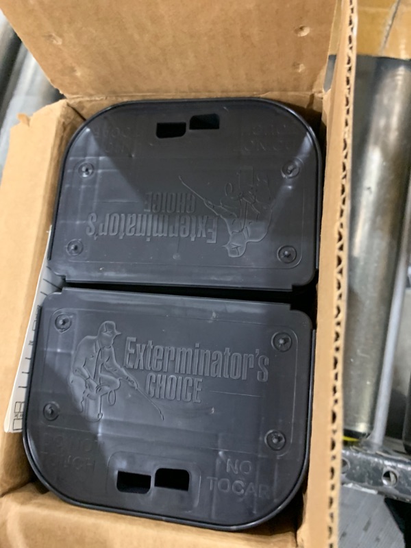 Photo 1 of Exterminators Choice Black Bait Boxes | Includes Twelve Bait Stations and One Key | Bait Box to Control Mice and Other Pests