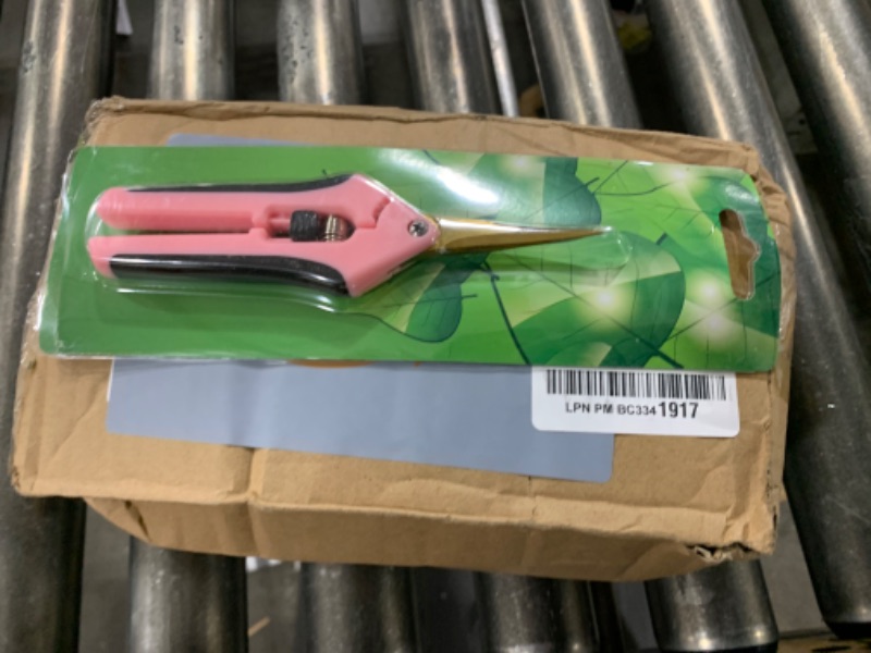 Photo 2 of TOOLTENG 12 Packs Pruning Shears with Curved Blades, Garden Trimming Scissors, Gardening Hand Pruning Snips Titanium Coated Precision Bonsai Pruning Shears, Efficient Flower Cutters (Pink)