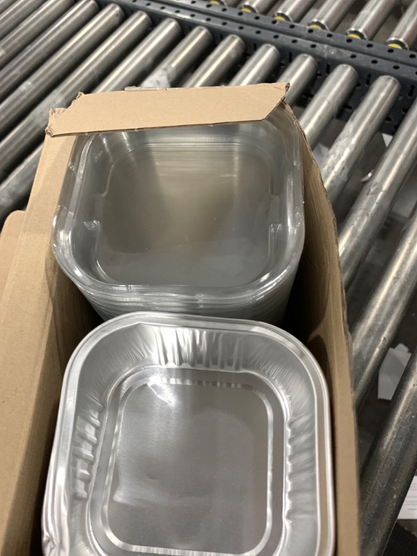 Aoriher 150 Pieces 10 oz Mini Cake Pans with Lids Aluminum Foil Baking