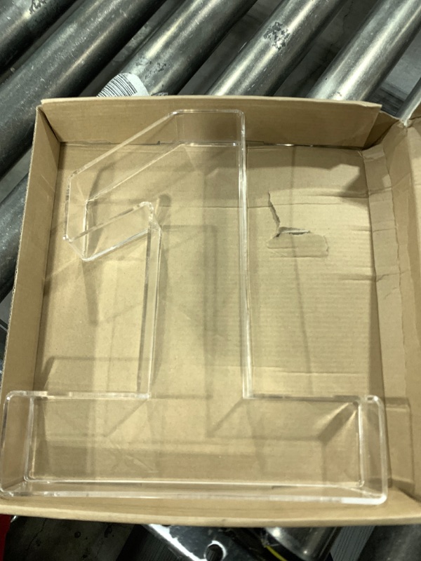 Photo 1 of Uiifan 10'' Acrylic Letter Box Form Tray Display Fillable Letter Charcuterie Box Acrylic Candy Dish for Birthday Party Reusable Letter Boxes Plates for Food, Not Include Lid (Clear,Number 1)