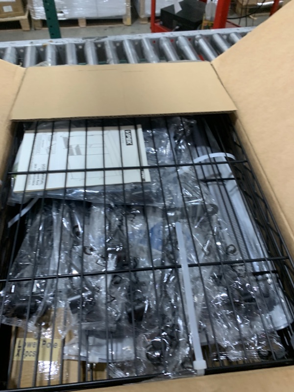 Photo 1 of VIPEK V5C SE Covered Garment Rack Heavy Duty Clothes Rack with Cover and Adjustable Shelves, Freestanding Portable Closet Rack Clothes Storage Wardrobe Closet, Black Clothing Rack with Grey Cover