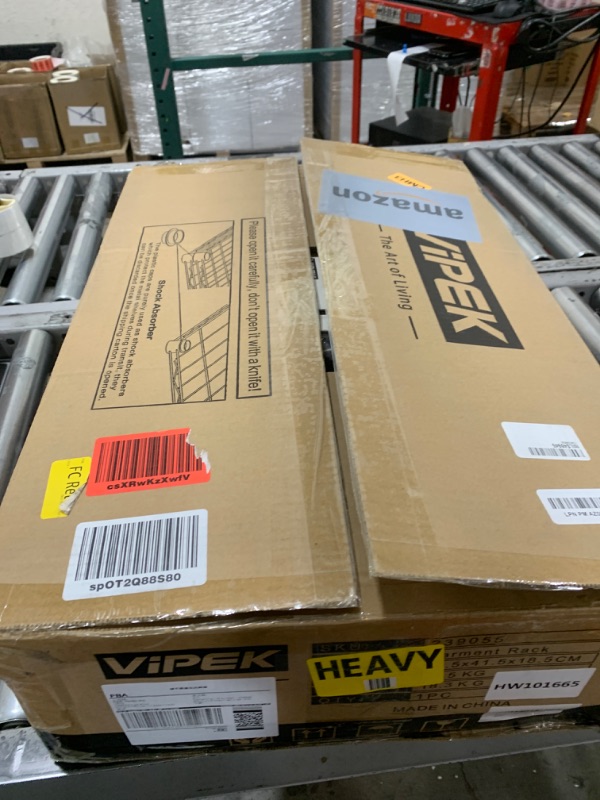 Photo 1 of VIPEK V5C SE Covered Garment Rack Heavy Duty Clothes Rack with Cover and Adjustable Shelves, Freestanding Portable Closet Rack Clothes Storage Wardrobe Closet, Black Clothing Rack with Grey Cover