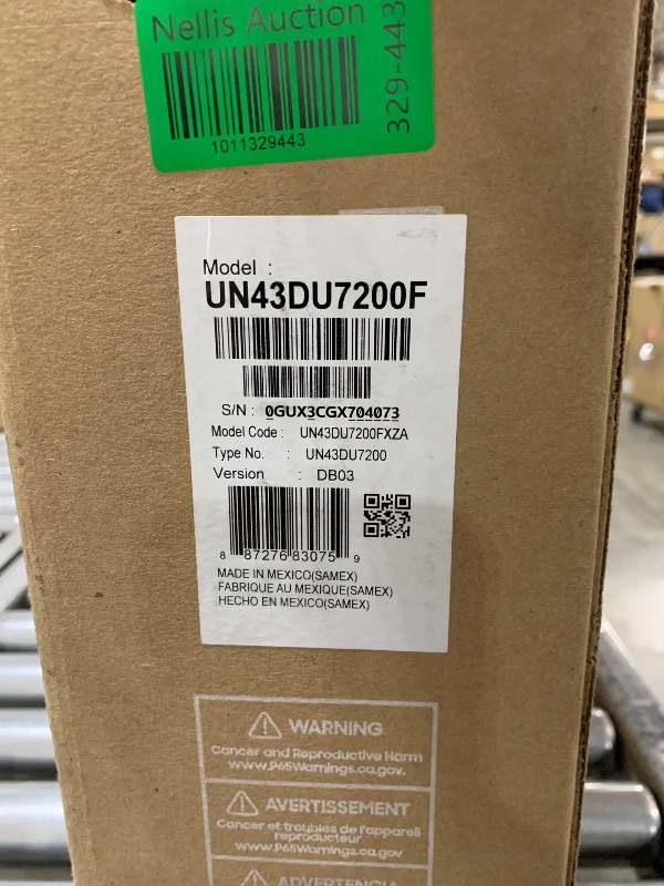 Photo 3 of ******NOT FUNCTIONAL******SAMSUNG 43-Inch Class Crystal UHD 4K DU7200 Series HDR Smart TV w/Object Tracking Sound Lite