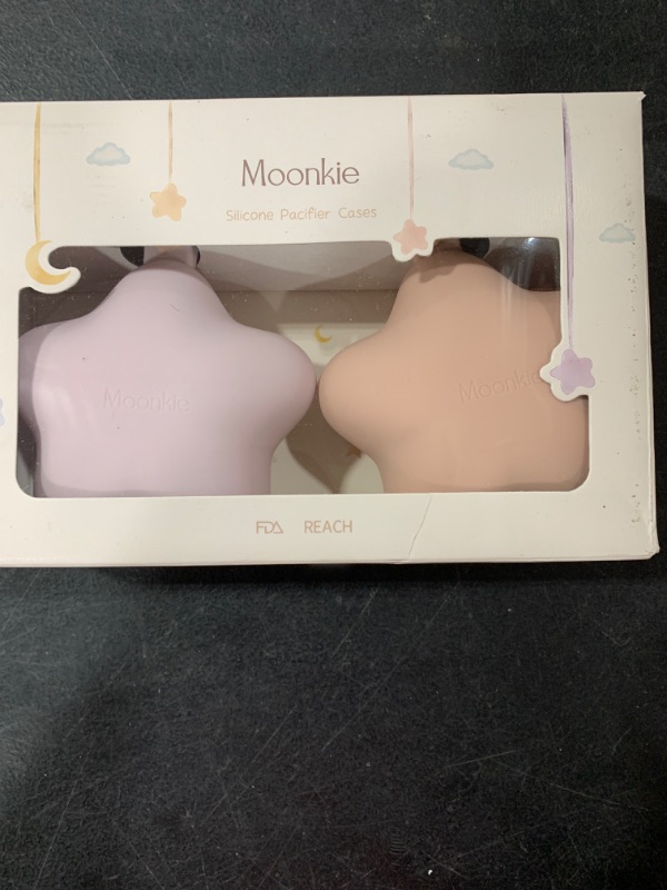 Photo 2 of Moonkie Silicone Pacifier Holder Case, Cute Portable Pacifier Storage Case, 2 Pack