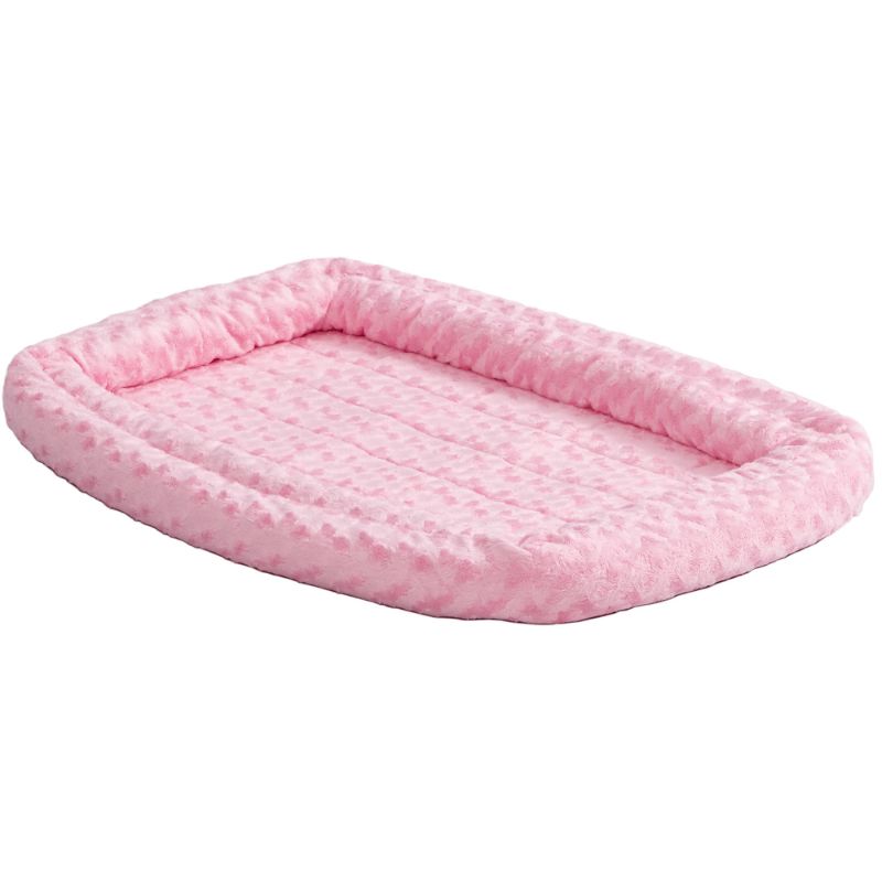 Photo 1 of \Midwest QuietTime Double Bolster Dog Bed & Crate Mat Pink 22
