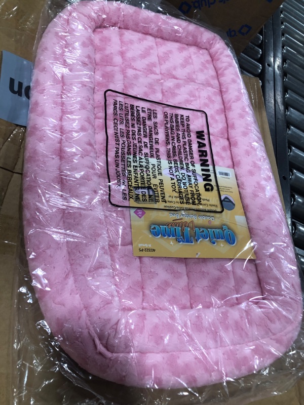 Photo 2 of \Midwest QuietTime Double Bolster Dog Bed & Crate Mat Pink 22
