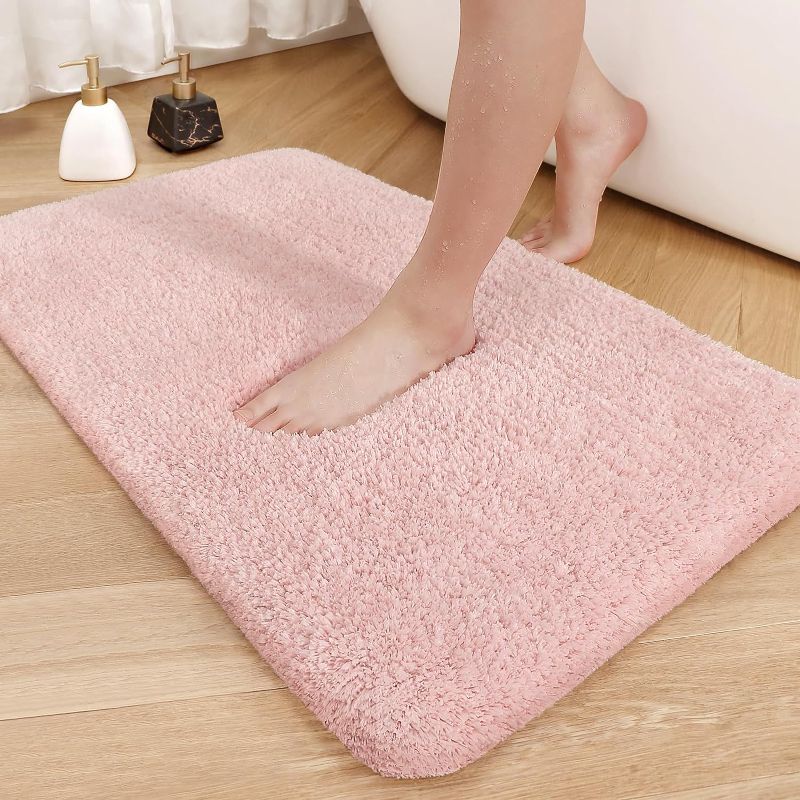 Photo 1 of  Light Pink Bathroom Rugs  Upgrade Your Bathroom with Soft Thick Blush Bath Mat- Plush,