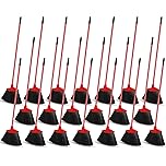 Photo 1 of WILLBOND 20 Pcs Heavy Duty Broom Outdoor Indoor Commercial Angle Brooms Bulk for Courtyard Garage Lobby Mall Market Floor Home Kitchen Room Office Pet Hair Rubbish 54 Inch (Red)
