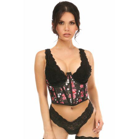 Photo 1 of Lavish Floral Satin Open Cup Waist Cincher 4XL
