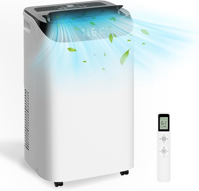 Photo 1 of 12,000 BTU Portable Air Conditioner Cools Up to 500 Sq.Ft, 3-IN-1 Energy Efficient Portable AC Unit with Remote Control & Installation Kits for Large Room, Campervan, Office, Temporary Space