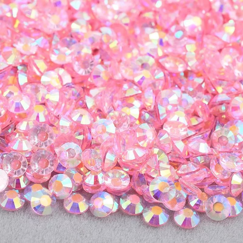 Photo 1 of 10000PCS 3mm Resin Flatback Rhinestones, Transparent Flatback Rhinestones Crystal for Crafts, Light Pink AB Color Flatback Jelly Resin Rhinestones for Shoes, Mugs, Bottles, Cups, Crafts
