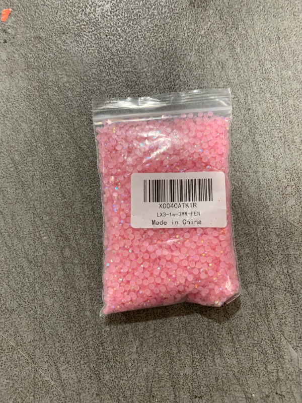 Photo 2 of 10000PCS 3mm Resin Flatback Rhinestones, Transparent Flatback Rhinestones Crystal for Crafts, Light Pink AB Color Flatback Jelly Resin Rhinestones for Shoes, Mugs, Bottles, Cups, Crafts
