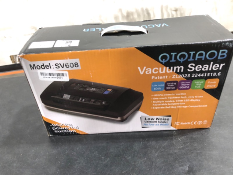 Photo 1 of 95kpa Vacuum Sealer Machine,Commercial Full Automatic Food Sealer,Powerful Sealing System with Double Heat Seal,Bags Storage, Easy-Lock Handle,Build-in Cutter,1 Bag Rolls and 10 pcs Pre-cut Bags