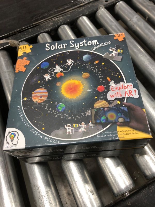 Photo 2 of 50pcs Solar System Puzzle. Smart Technology uses Augmented Reality to Bring Space to Life. Learn Facts About Space! Solar System Design 60cm Diameter. Large Pieces Ages 3+ Requires Compatible Device 2 PACK