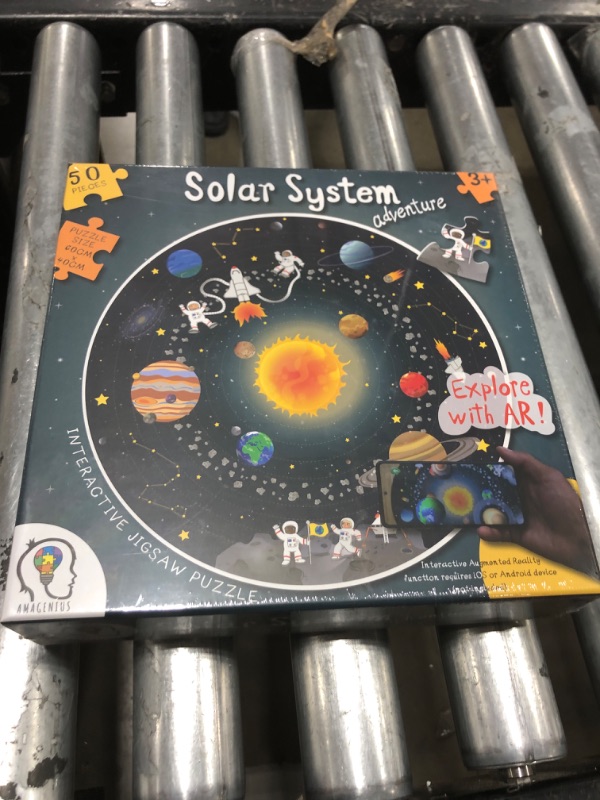 Photo 2 of 50pcs Solar System Puzzle. Smart Technology uses Augmented Reality to Bring Space to Life. Learn Facts About Space! Solar System Design 60cm Diameter. Large Pieces Ages 3+ Requires Compatible Device