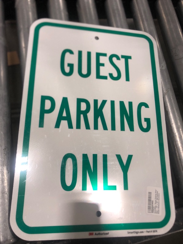 Photo 1 of SmartSign "Guest Parking Only" Sign | 12" x 18" 3M Engineer Grade Reflective Aluminum