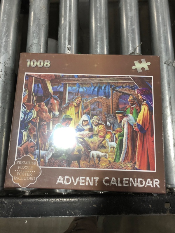 Photo 2 of Advent Calendar Nativity Jigsaw Puzzle - 1008 PCS Nativity in The Manger Jesus Christmas Puzzle 24 Day Countdown Christmas Nativity Scene Jigsaw Puzzle Game Decorat for Kids Adults