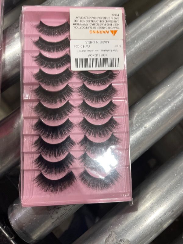 Photo 2 of Suhome False Eyelashes Fluffy Volume Fake Eyelashes Natural Look 10 Pairs Cat Eye Faux Mink Lashes (18mm)