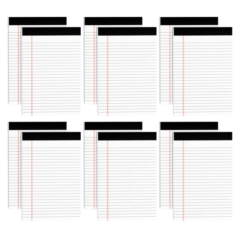 Photo 1 of Legal Pads 5" x 8", 12 Pack Small Note Pads 5×8 Inch, Double Sided Printed 25 Line Notepads, Office Work Note pads, Grocery list notepads, shopping list notepads, Home School Paper, 30 Sheets/Pad