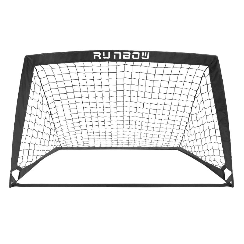 Photo 1 of RUNBOW 4x3 ft Portable Kids Soccer Goal for Backyard Toddler Small Soccer Goal Net with Carrying Bag (4x3ft, Black, 1 Pack)