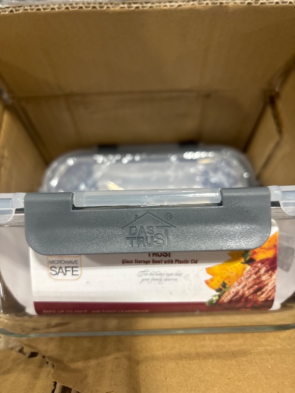 Photo 1 of DAS TRUST 5 Pack 36oz Glass Food Storage Containers Meal Prep Containers Reusable Fridge Organizers Lunch Container for Adults Airtight Pizza Salad Storage for Ovens