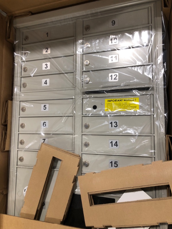 Photo 3 of 16 A Size Doors, USPS Access Type III Cluster Box Unit, Gray Gray 16 A Size Doors