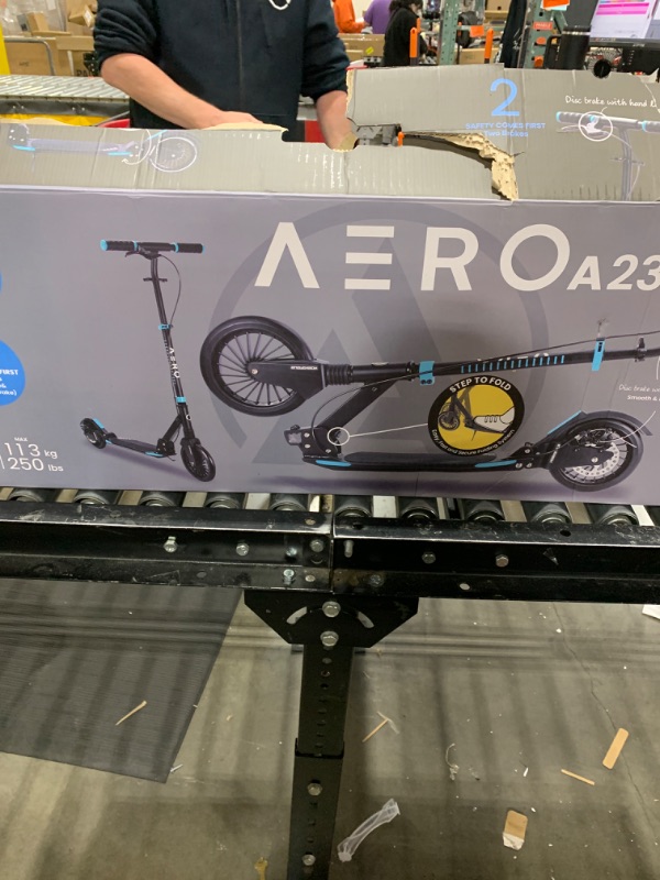 Photo 3 of Aero A230 Kick Scooter for Kids 8-12, Teens and Adults. Commuter Adult Scooters with Disc Brake, Rubber Mat, Double Shock Absorption, ABEC-7 Bearing, Max 250 lbs, Foldable and Height Adjustable