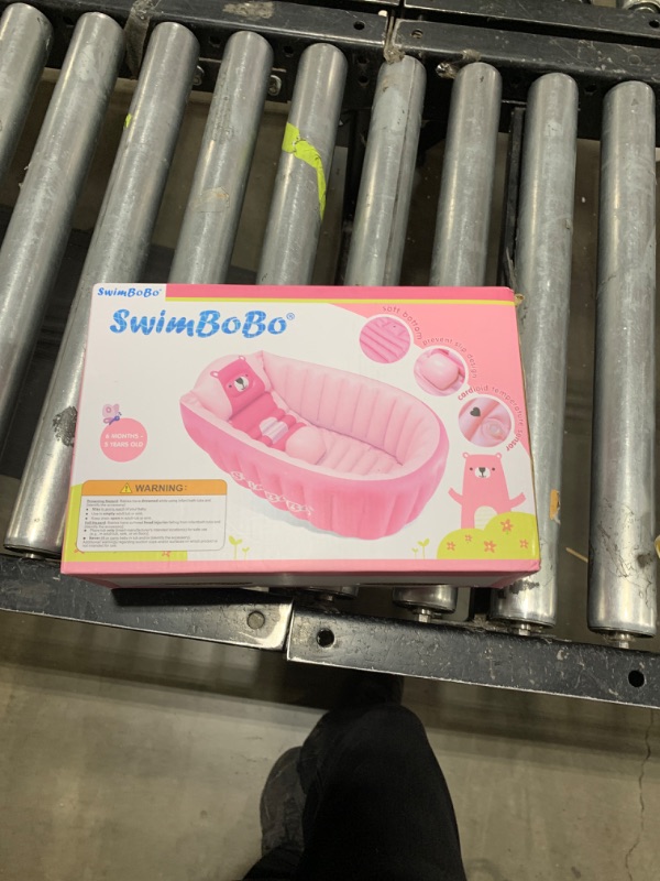 Photo 2 of SHXKUAN Inflatable Baby Bathtub Infant Anti-Slip Bath Seat Pool with Air Pump Travel Camping Portable Toddler Bath Tub Age 0-5 Years Old (Pink)