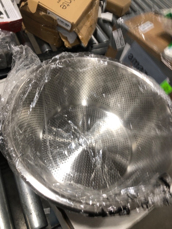 Photo 2 of 304 Stainless Steel Microporous Colander, 5QT Large Capacity with Mixing Bowl For washing vegetables, fruit and rice and for draining cooked pasta(2PC)