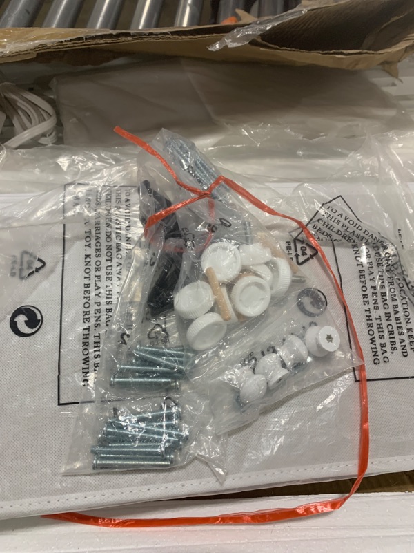 Photo 1 of Lufeiya White L Shaped Computer Desk with Drawers & Storage Shelves, 47 Inch Corner Desk with Power Outlet for Home Office Bedroom, L-Shaped Teen PC Desks with Fabric Drawer, White