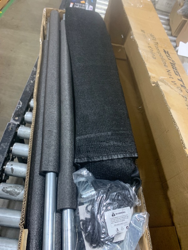 Photo 1 of 14FT Trampoline Enclosure Net with Universal Trampoline Replacement Enclosure Poles and Hardware Blue Black