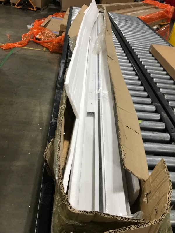 Photo 1 of 38×80 in White Accordion Door with Frosted Acrylic Glass,PVC Interior Folding Doors for,No Need for Punching, Include Door and Mounting Hardware,Handle,Latch ?
