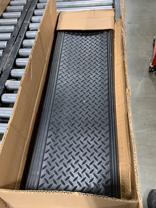 Photo 2 of Rubber-Cal 10-104-014-6pk Diamond-Plate 10" x 36"-6 Pack Commercial Step Mats, Black 10" x 36" Black