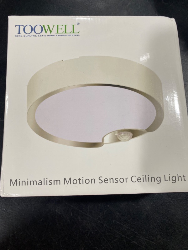 Photo 2 of TOOWELL Motion Sensor Ceiling Light Battery Operated Indoor/Outdoor LED Ceiling Lights for Hallway Laundry Stairs Garage Bathroom 300LM White Photocell Sensor ON/Off Upgrade