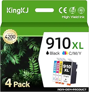 Photo 1 of 910XL Ink Cartridge High-yield 4-Pack Replacement for HP 910 910XL OfficeJet Pro 8020 8020e 8024e 8025 8025e 8028 8028e 8035 8035e 8010 8010e 8012e 8014e 8015 8015e 8018 8022 8022e Printer Black Color