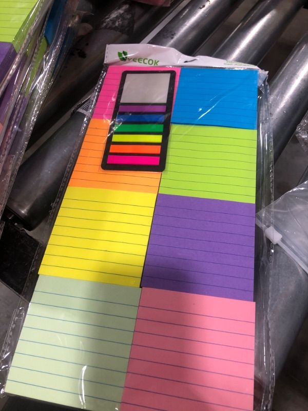 Photo 2 of 8 Pads Lined Sticky Notes 3x3 in Post, 8 Colors Self Sticky Notes Pad Its, Bright Colorful Square Sticky Notes for Office, Home, School, Meeting, 82 Sheets/pad Bright Colors 3x3 in