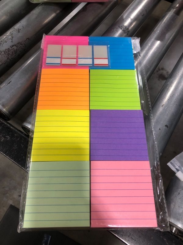 Photo 2 of 8 Pads Lined Sticky Notes 3x3 in Post, 8 Colors Self Sticky Notes Pad Its, Bright Colorful Square Sticky Notes for Office, Home, School, Meeting, 82 Sheets/pad Bright Colors 3x3 in