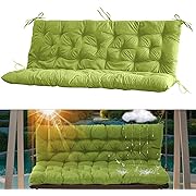 Photo 1 of  Seat Swing Replacement Cushion, Outdoor Bench Cushions with Backrest Thicken 4", Patio Furniture Garden Porch Loveseat Glider Pad Anti-Fading Waterproof (Grass Green,