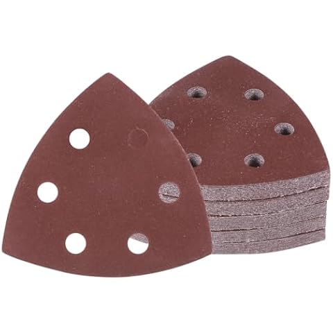 Photo 1 of  100pcs Triangle Sanding Pads Sandpaper Hook and Loop Sanding Sheet for Wood Fit 3-1/8 Inches Oscillating Multi Tool, 40/60/80120/180/240 Grit